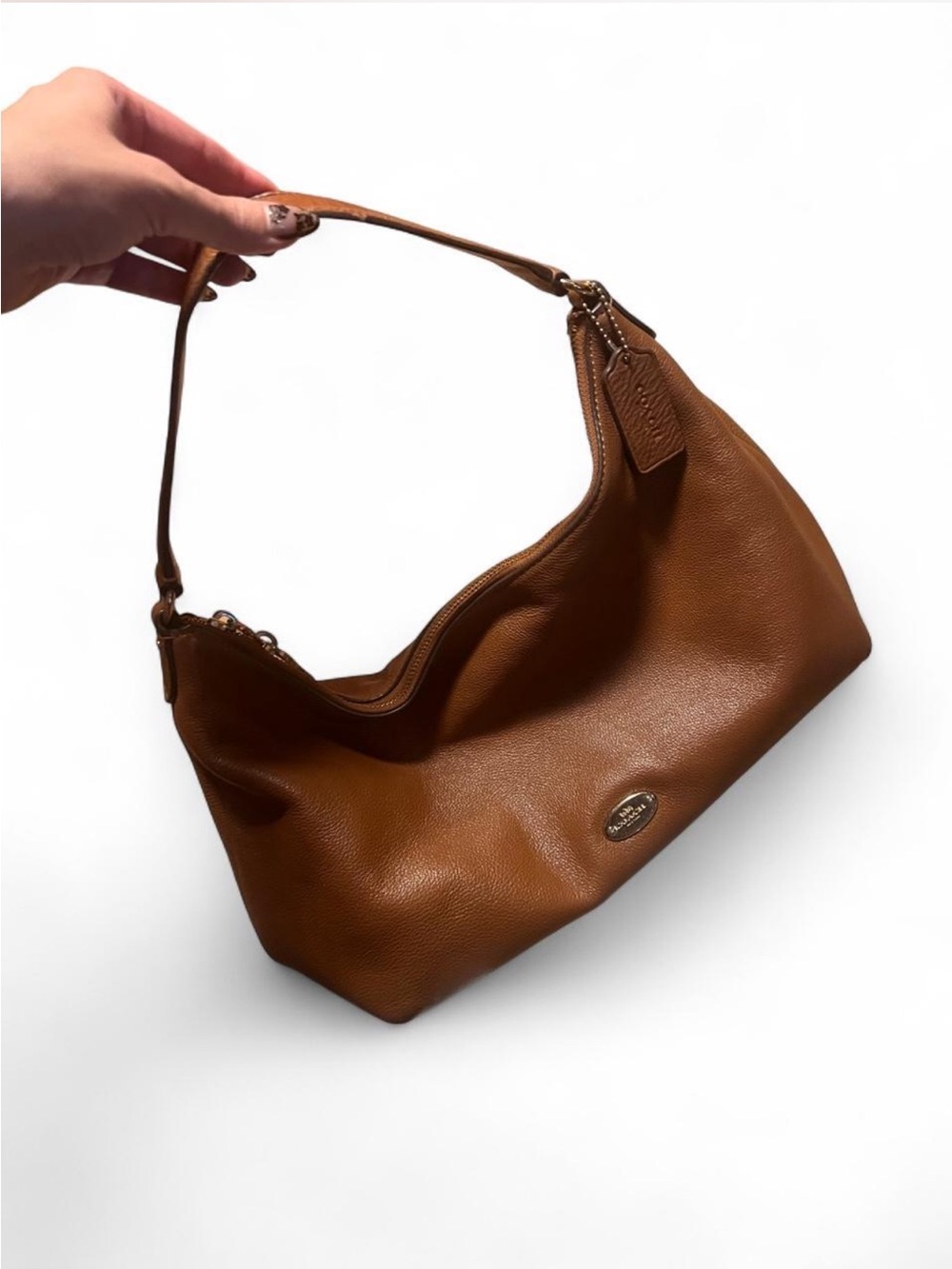 🤎 Coach Saddle Brown Pebbled Leather Celeste Hobo Bag 🤎
